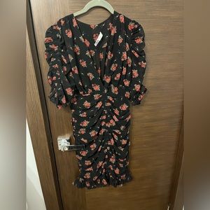 Zara black dress with flowers